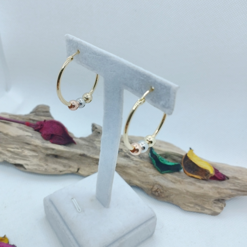 Argola Lisa com esferas em mix de cores - #2