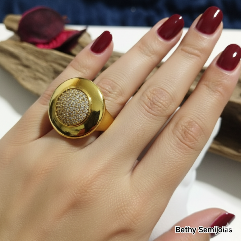 Anel imponente com zircônias cravejadas - #2