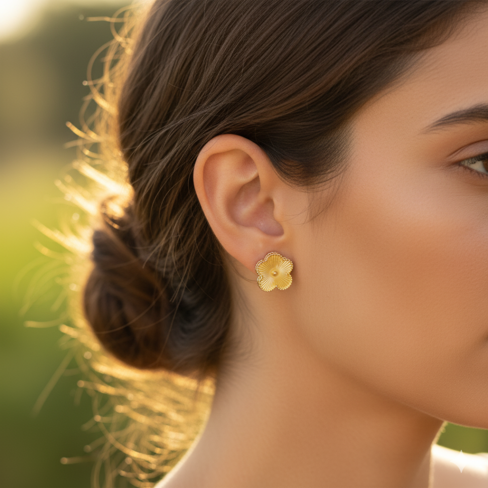 Brinco trevo folheado a ouro - #2