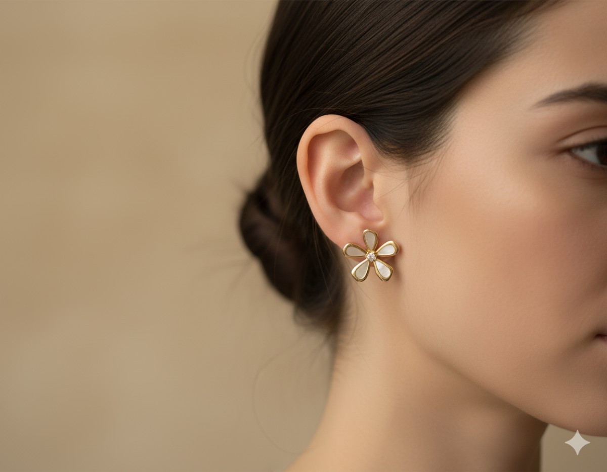 Brincos Flores Madre Perola - #2