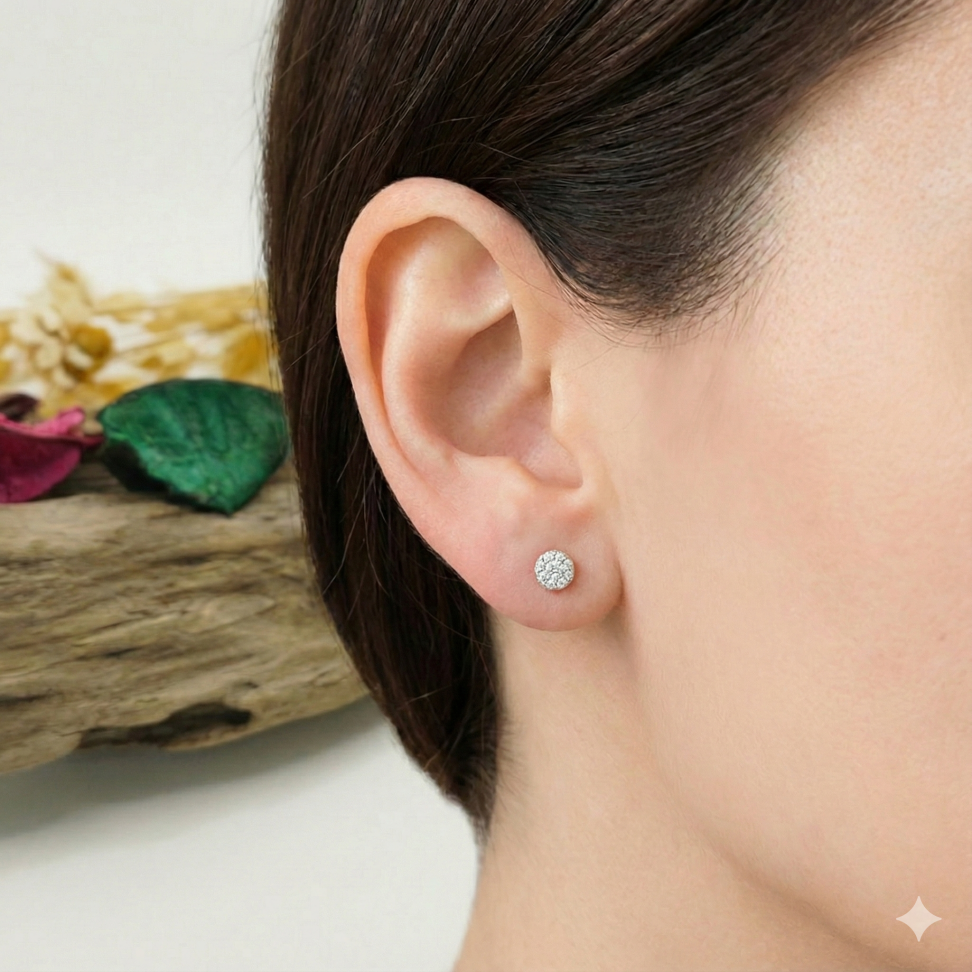 Brinco cravejado de zircônias ródio 0,7mm - #2