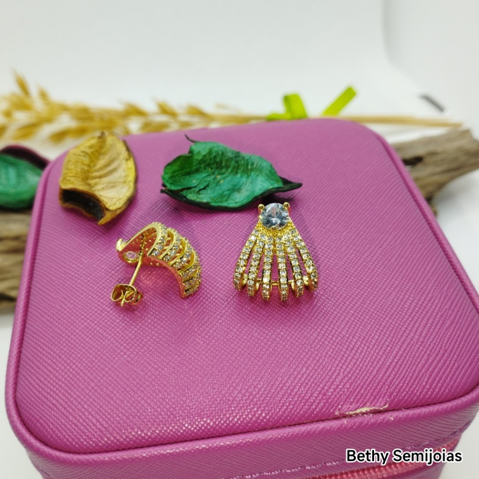 Brinco seis garras cravejadas e zircônia - #3