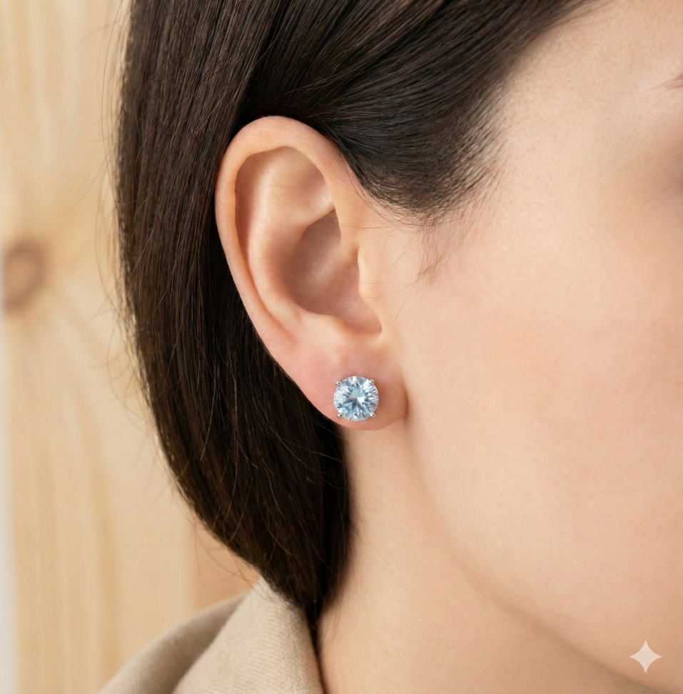 Brinco Ponto de Luz 8 mm ródio - #2