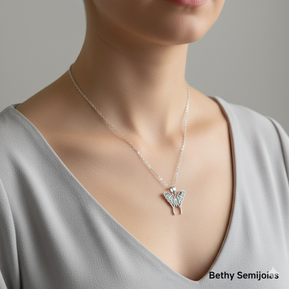 Pingente borboleta em abalone - #1