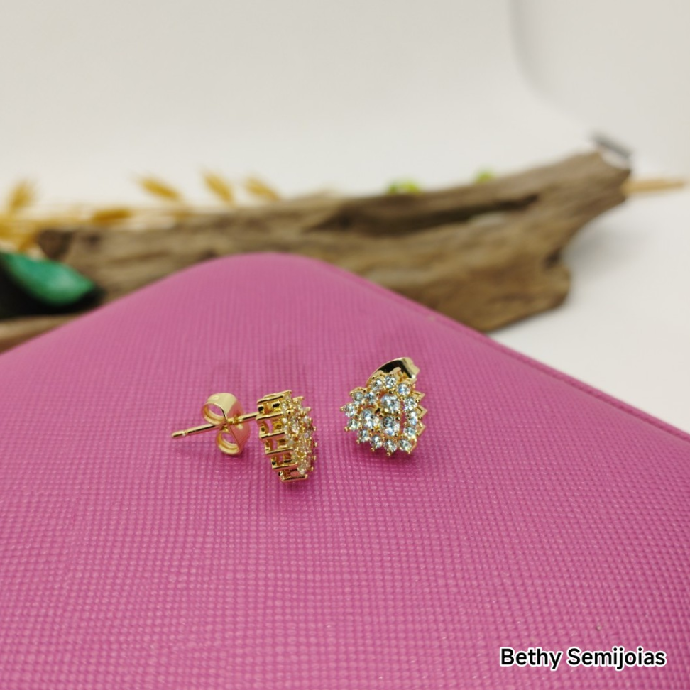 Brinco coração cravejado - #3