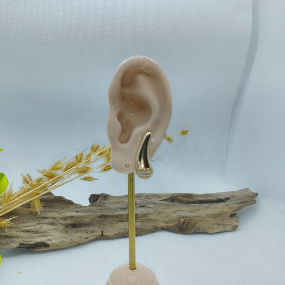 Brinco Gota Lisa com as pontas cravejadas - #5