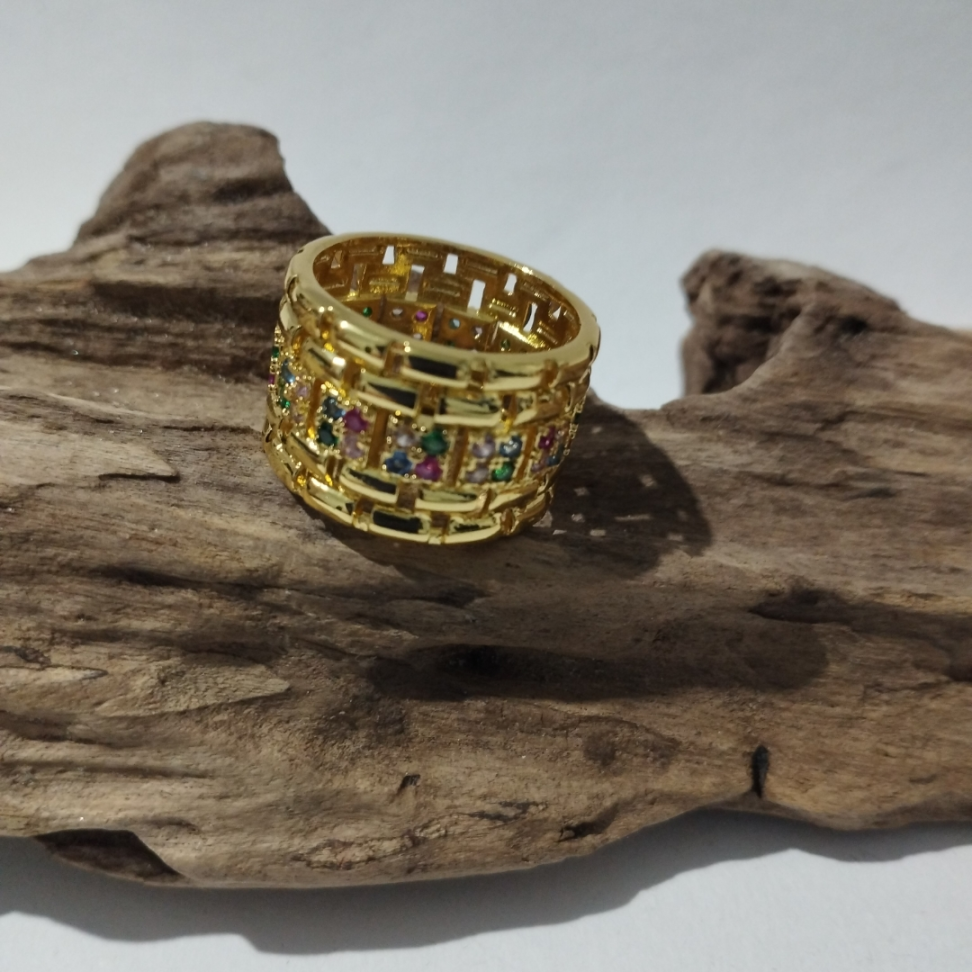 Anel Tijolinhos colors folheado a ouro 20 - #3