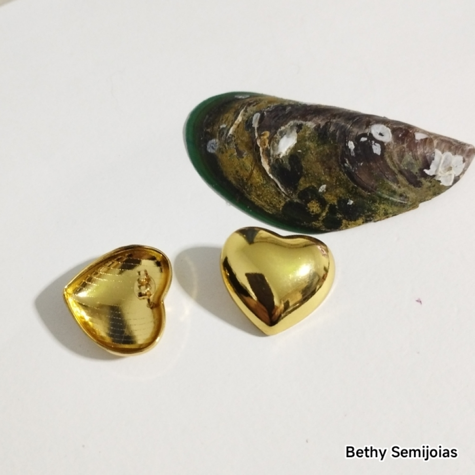 Brinco coração folheado a ouro - #3