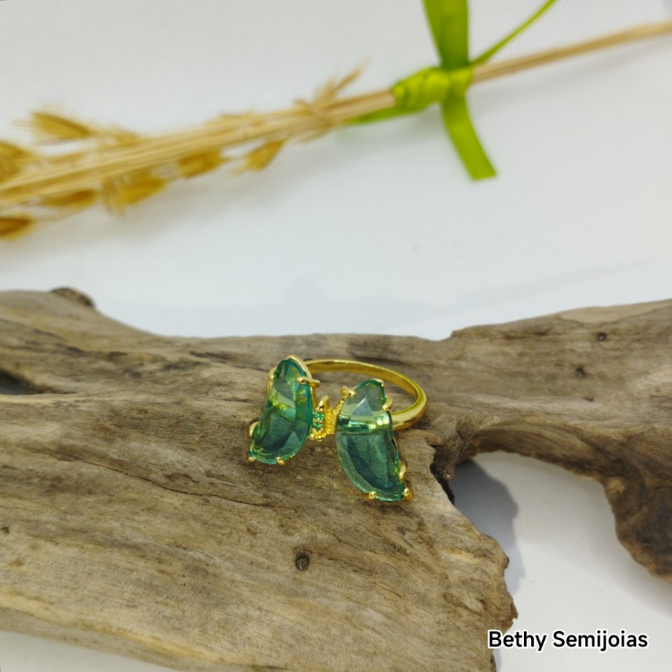 Anel borboleta de vidro - #4