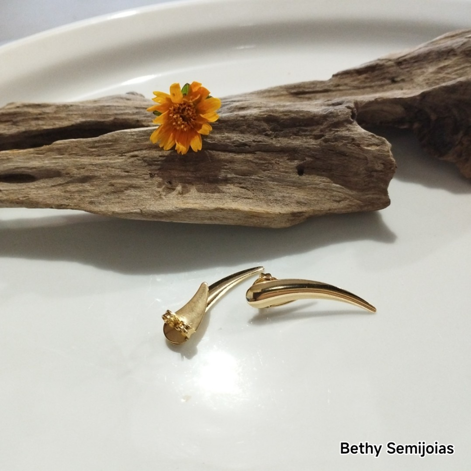 Brinco filete folheado - #3