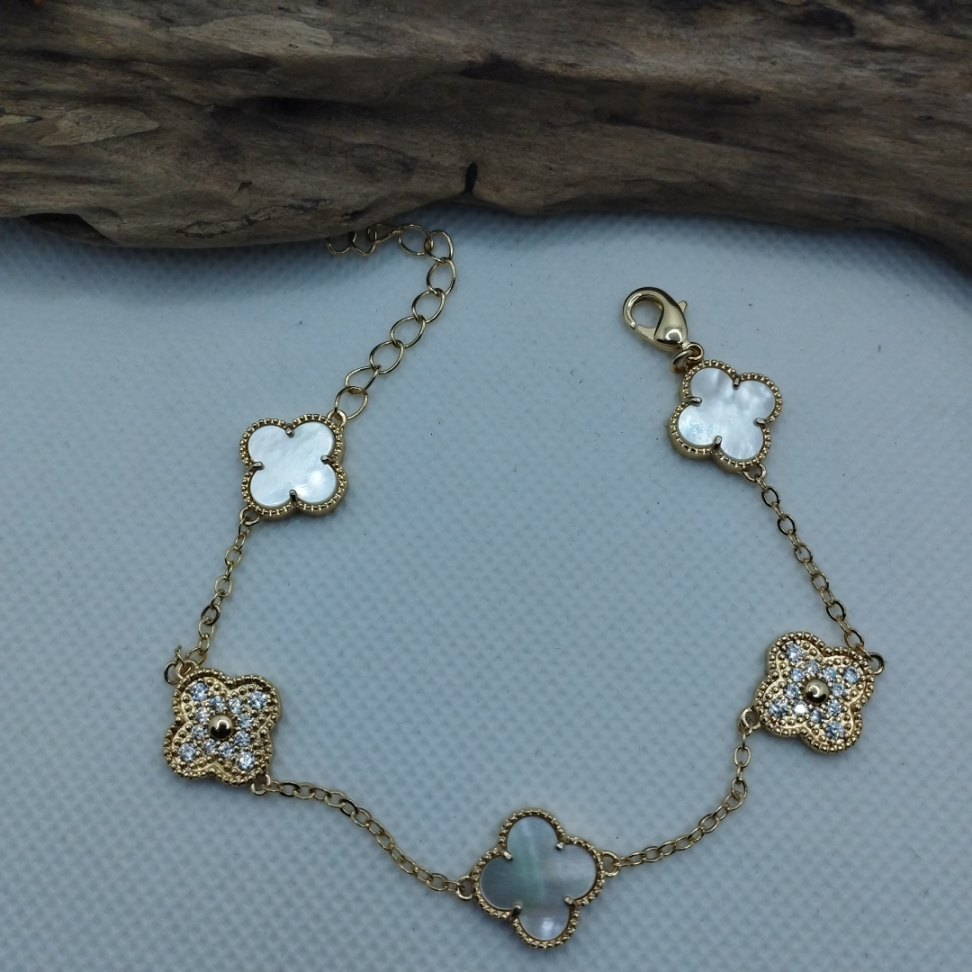 pulseira Trevos Vazados e Cravejados - #3