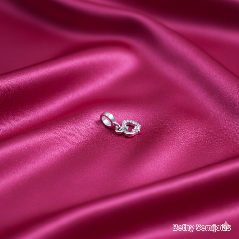 Berloque coração cravejado - #2