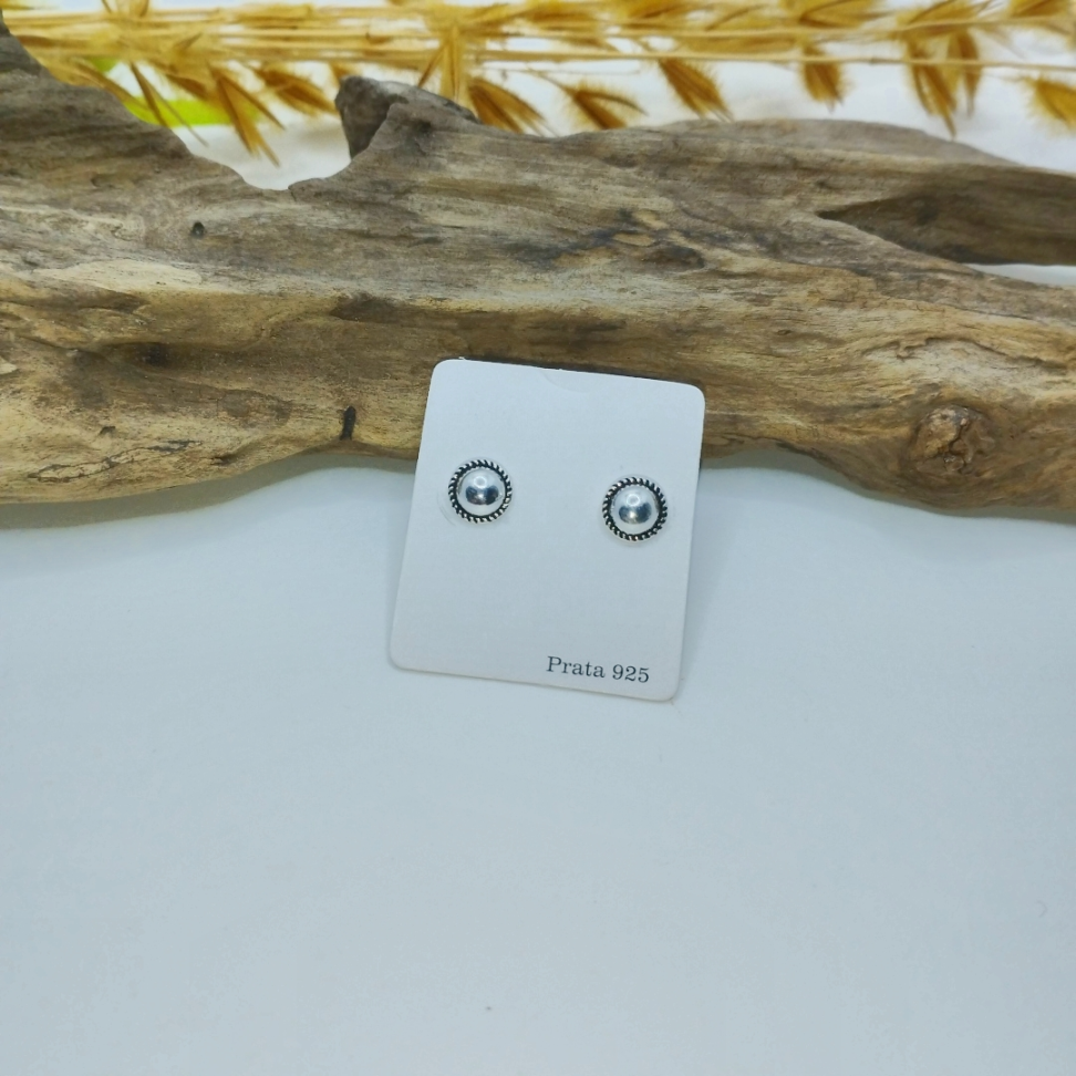 Brinco para redondo com trabalhado ao redor - #3