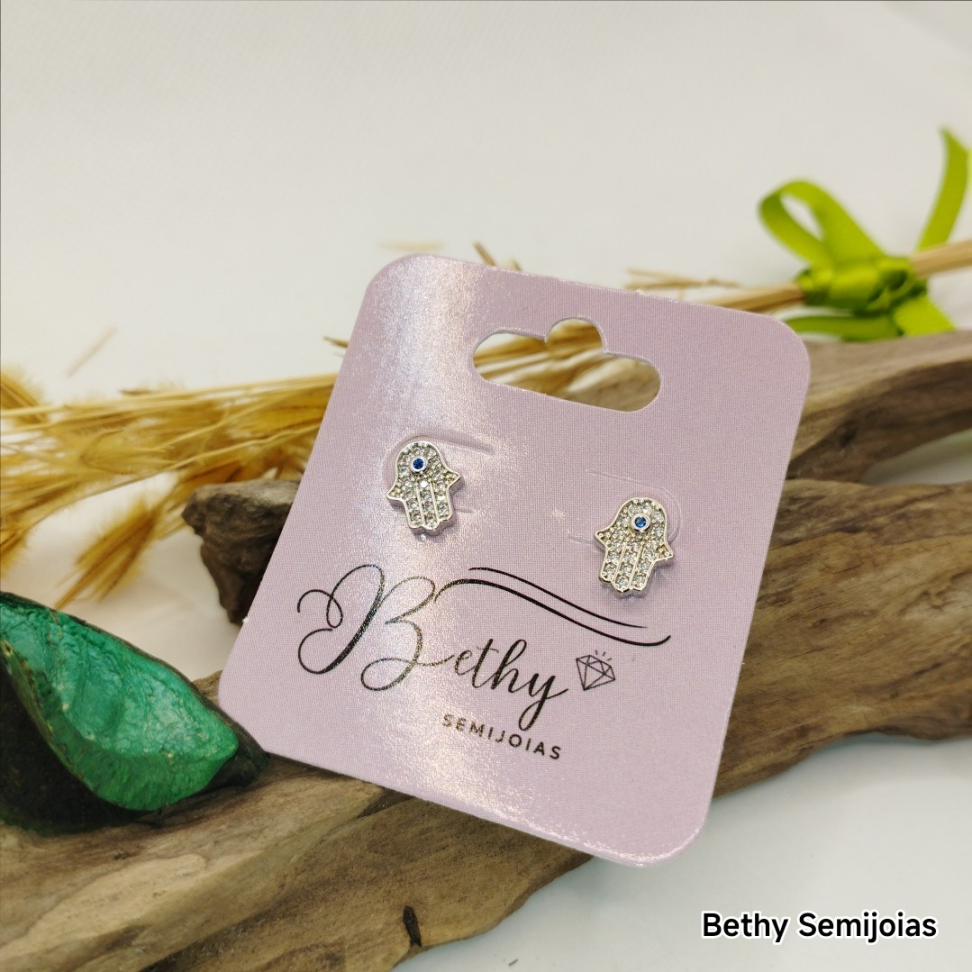 Brinco mão hamse ródio - #3