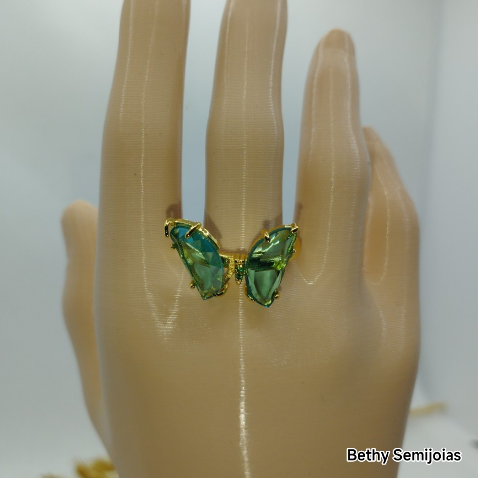Anel borboleta de vidro - #3