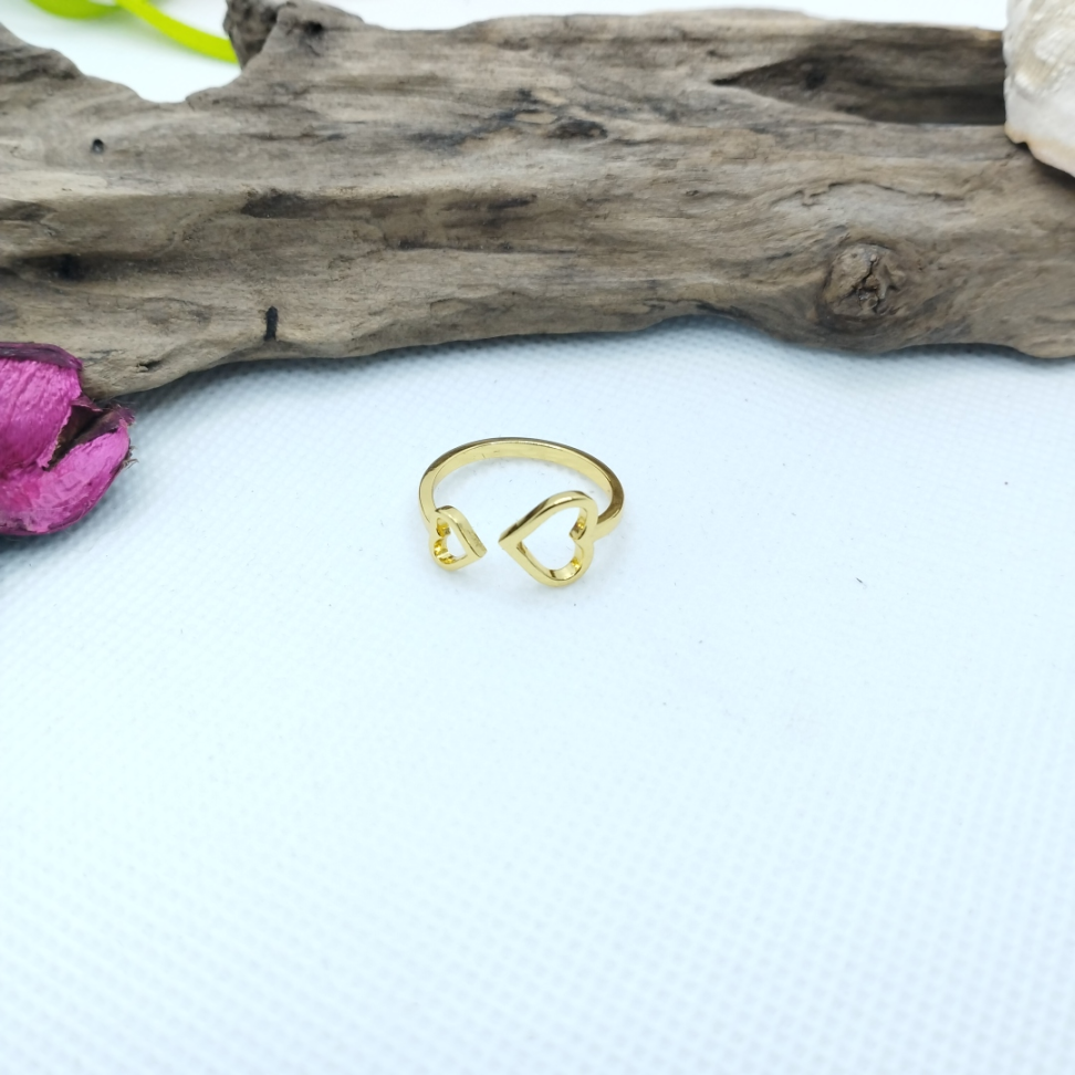 Anel regulável corações vazados - #3