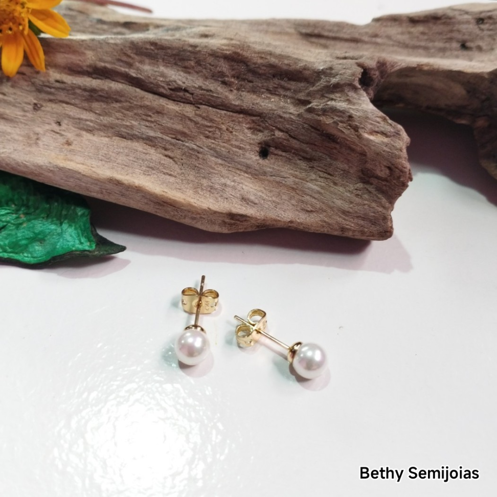 Brinco Pérola Shell 6mm - #2