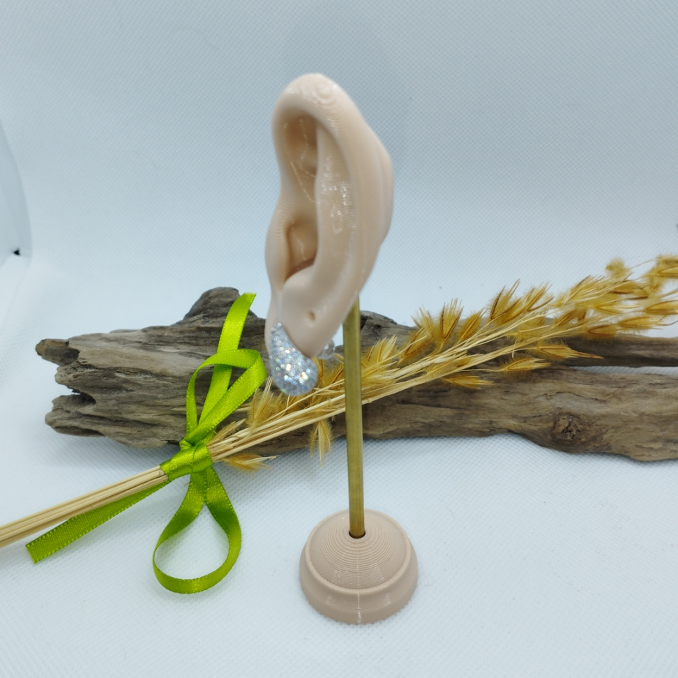 Brinco Gota Cravejada ródio - #2