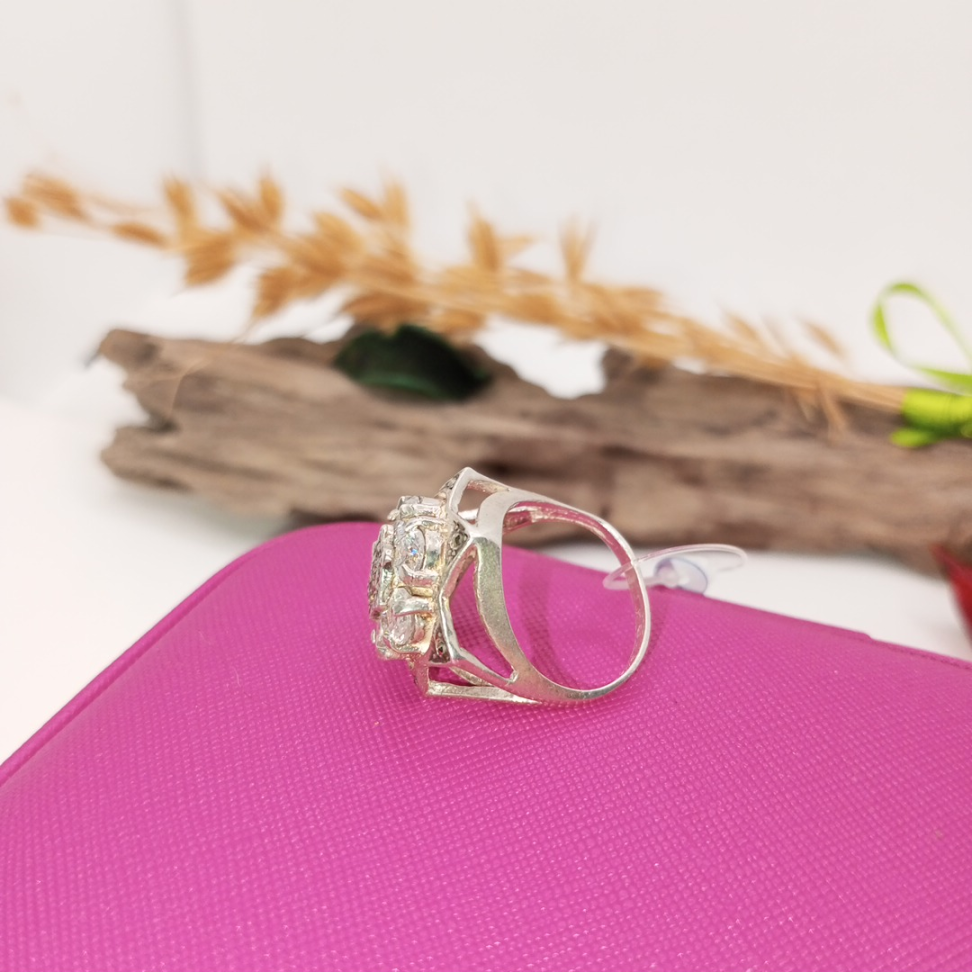 Anel prata zirconia e marcassita - #3