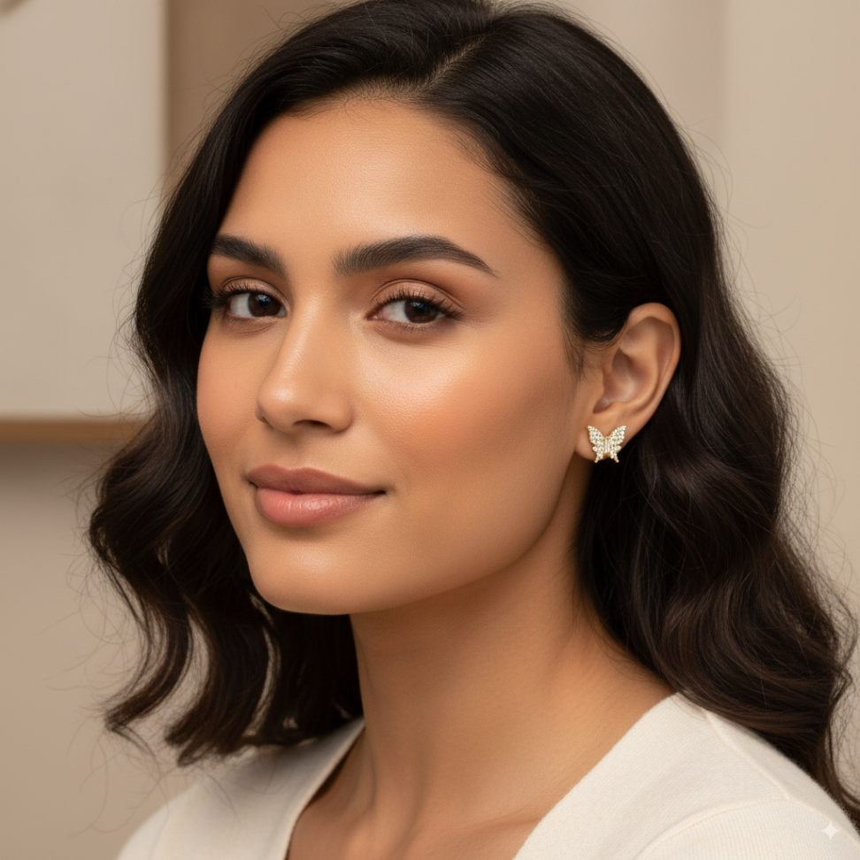 Brincos Borboletas cravejadas zircônia - #2