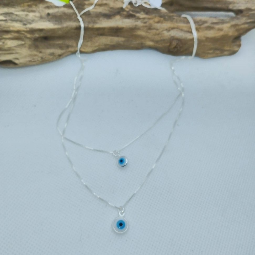 Colar dupla olho grego - #3