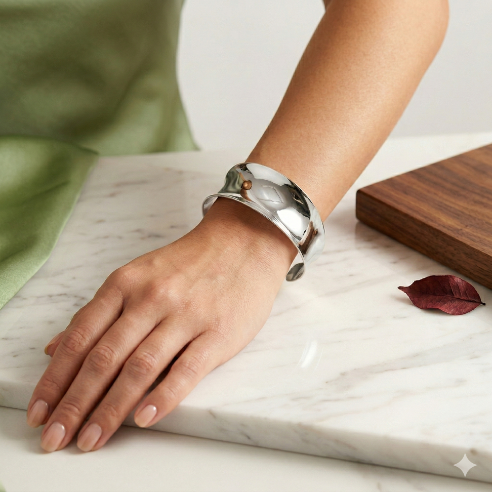 Bracelete liso ródio - #2