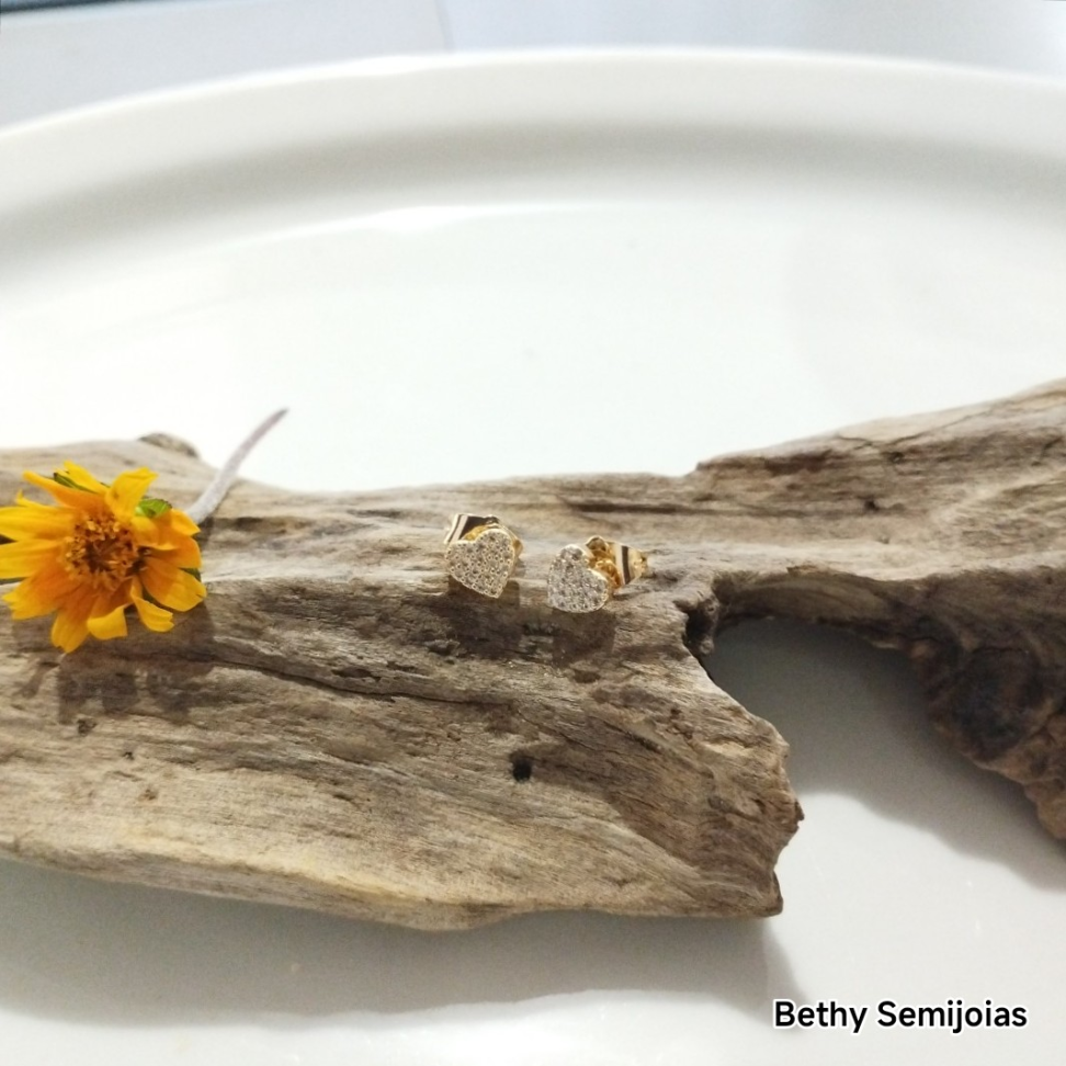 Brinco pequeno coração cravejado - #4