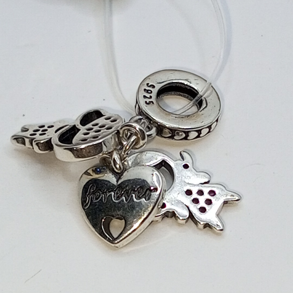 berloque menino azul  menina rosa e coração forever - #3