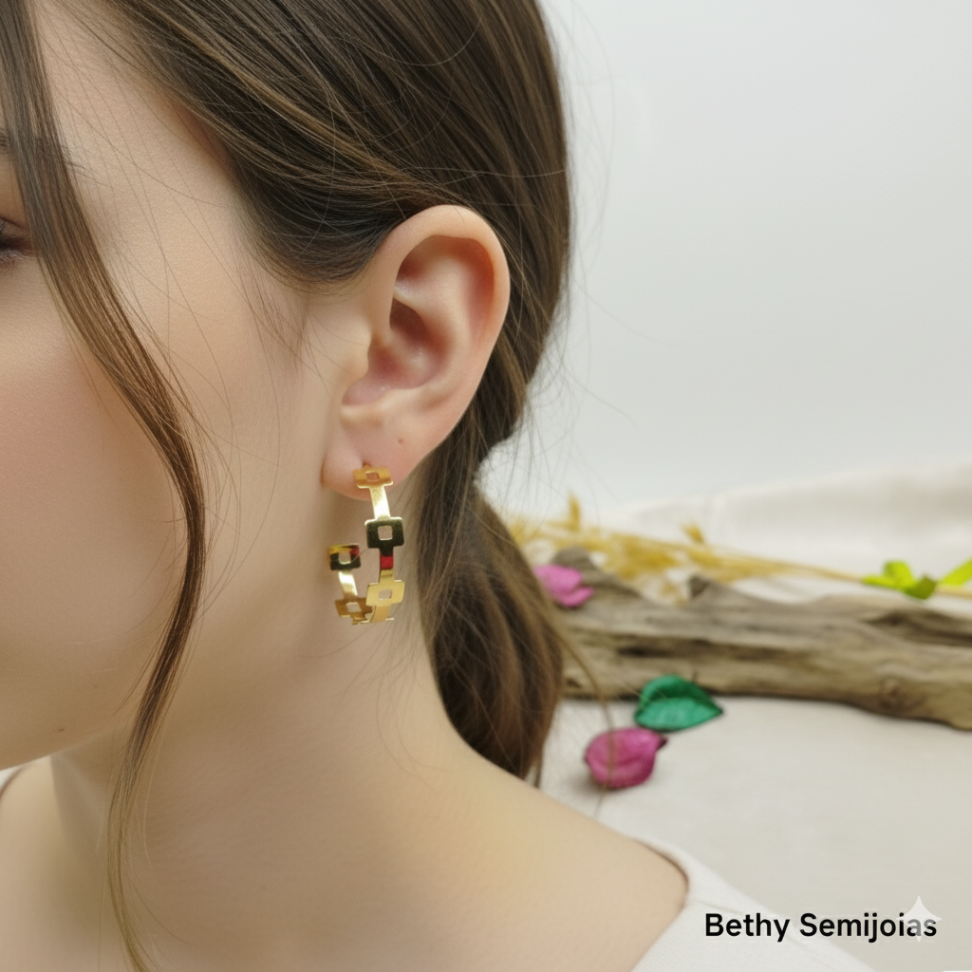 Argola com retângulos vazados - #1