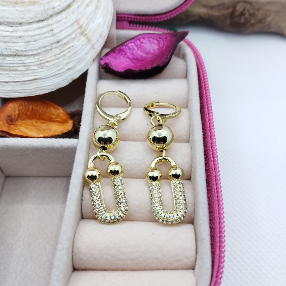 Brincos elos cravejados Brilho e Leveza Inspiracao - #2