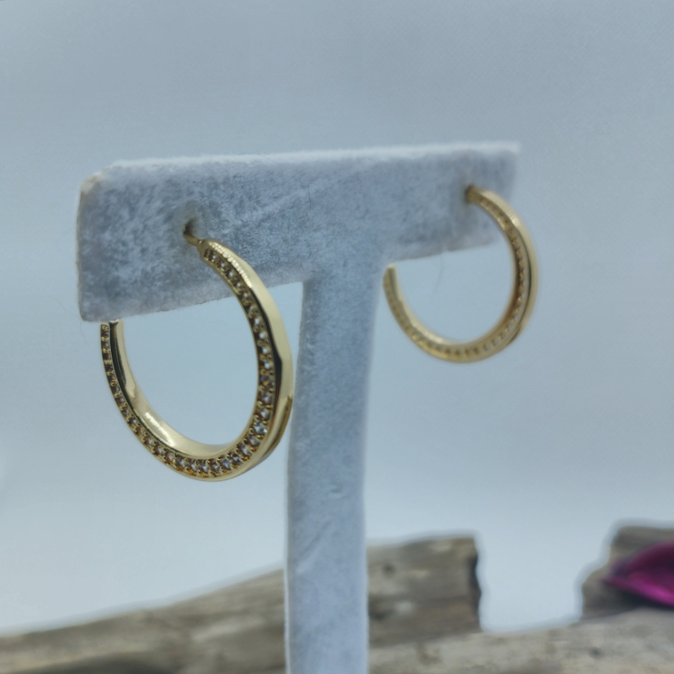 Argola Cravejada lateral - #2