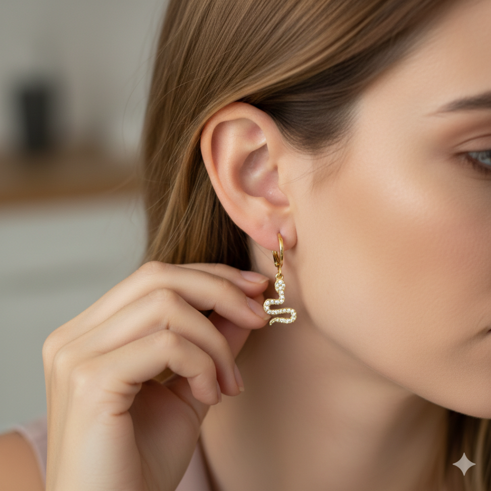 Argolinha com cobrinha cravejada de zircônias - #2