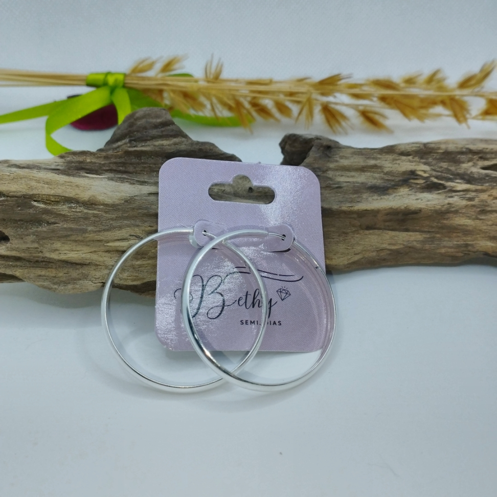 Argola lisa prata 925 4cmx4mm - #4