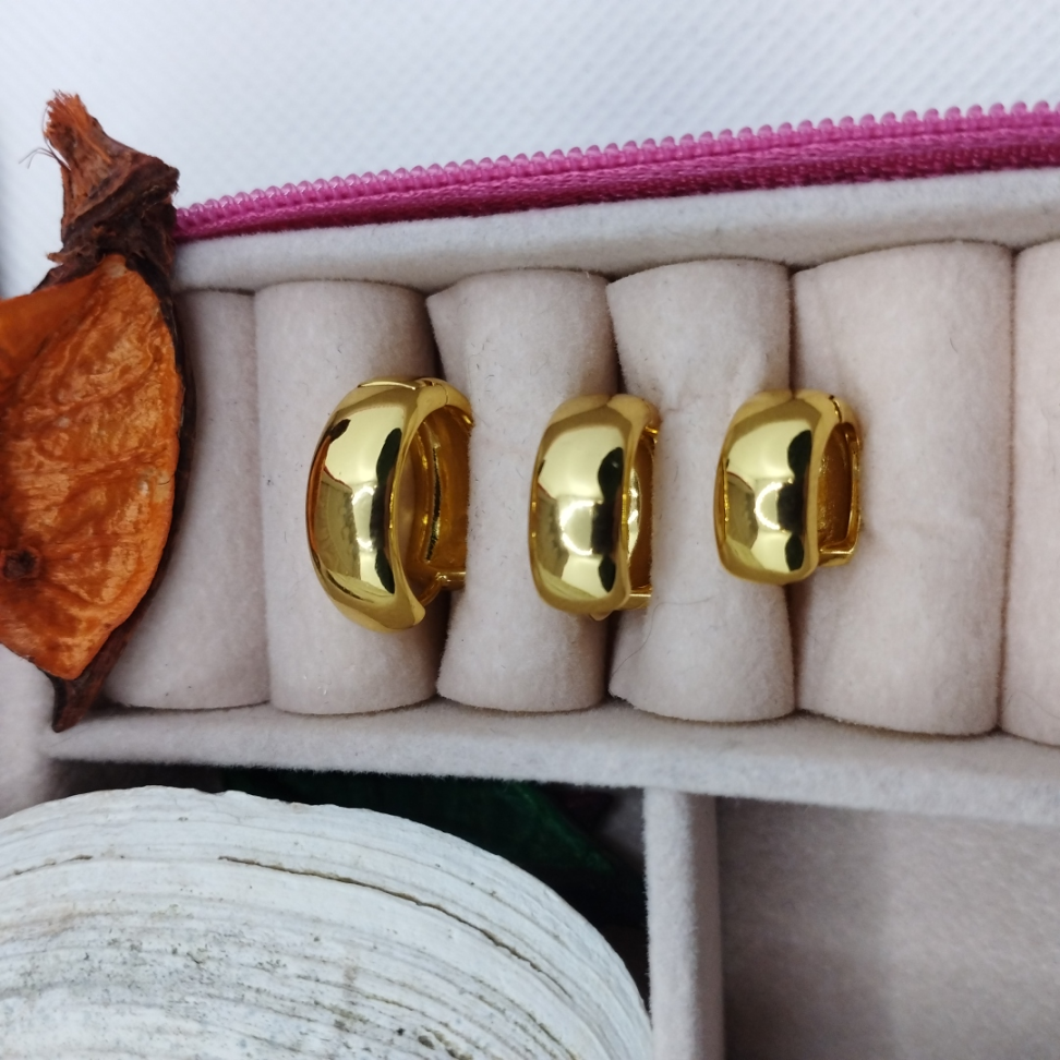 Trio argolas grossas lisas - #2