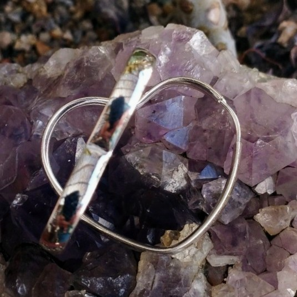 Argola coração grossa média - #4