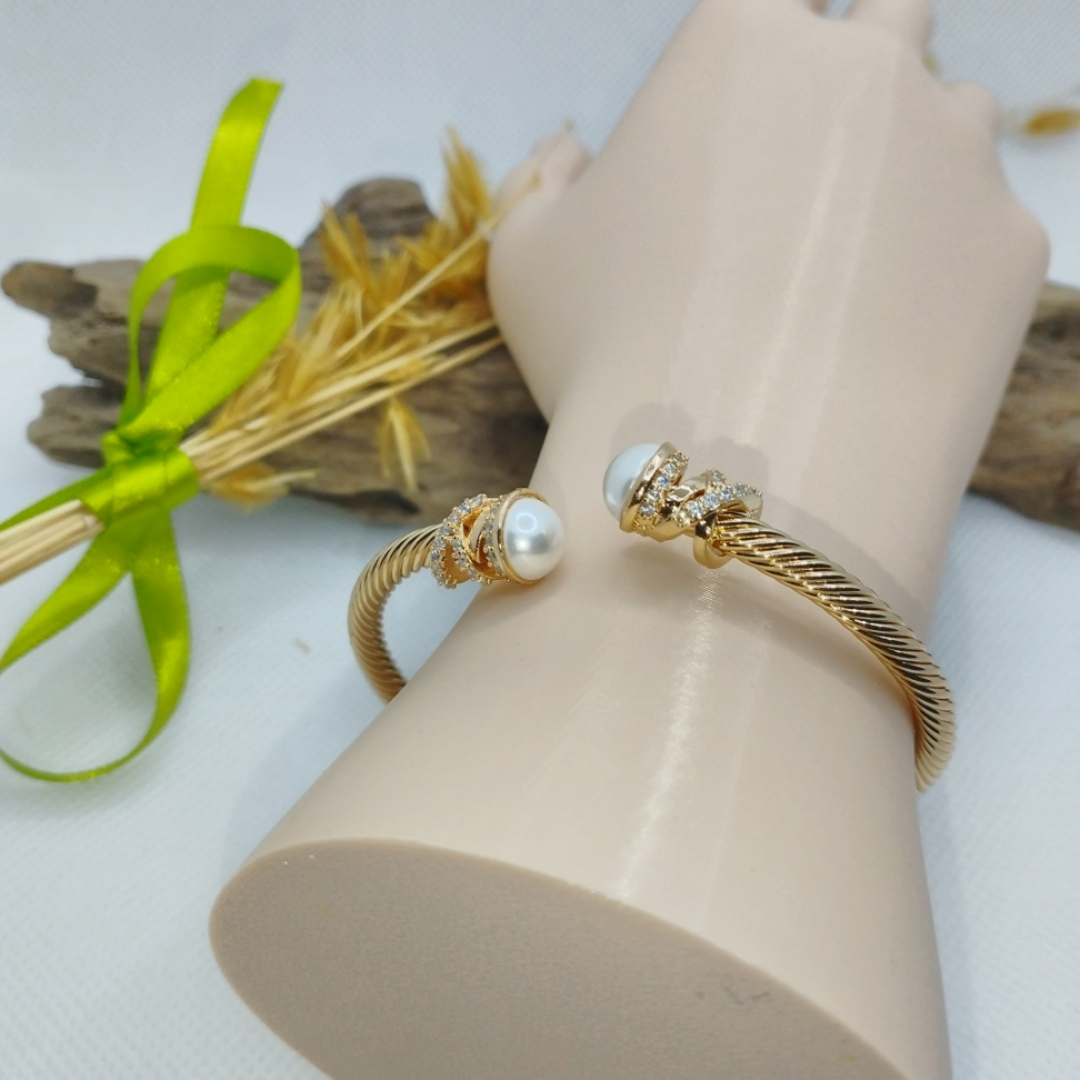 Bracelete aro duas pérolas - #3