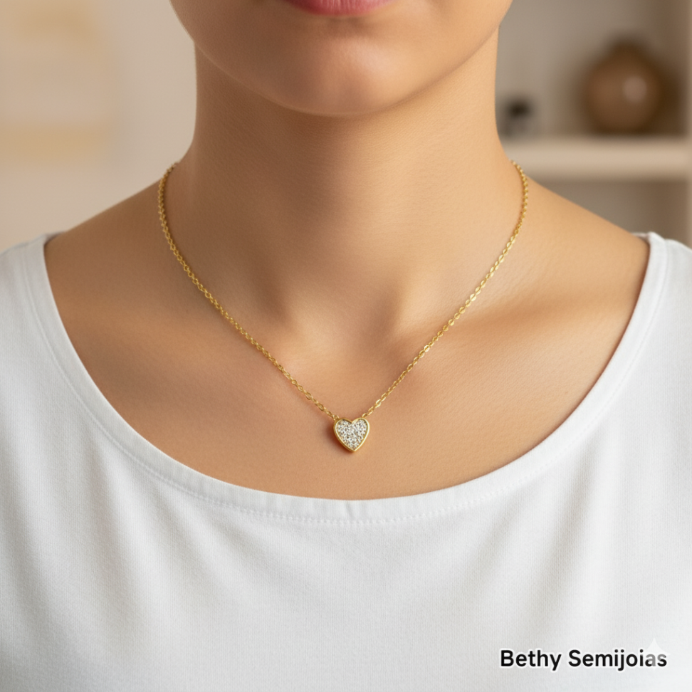 Colar pingente coração - #1