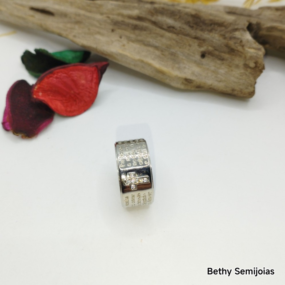 Anel pai nosso em Ródio - #3