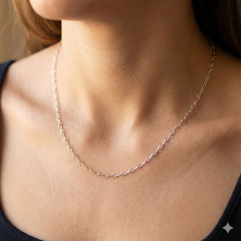 Corrente elos 45 cm 2mm prata 925 - #2