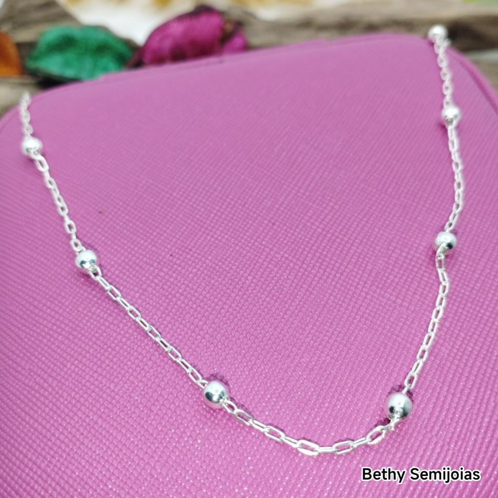 Tornozeleira corrente e bolinha prata 925 - #3