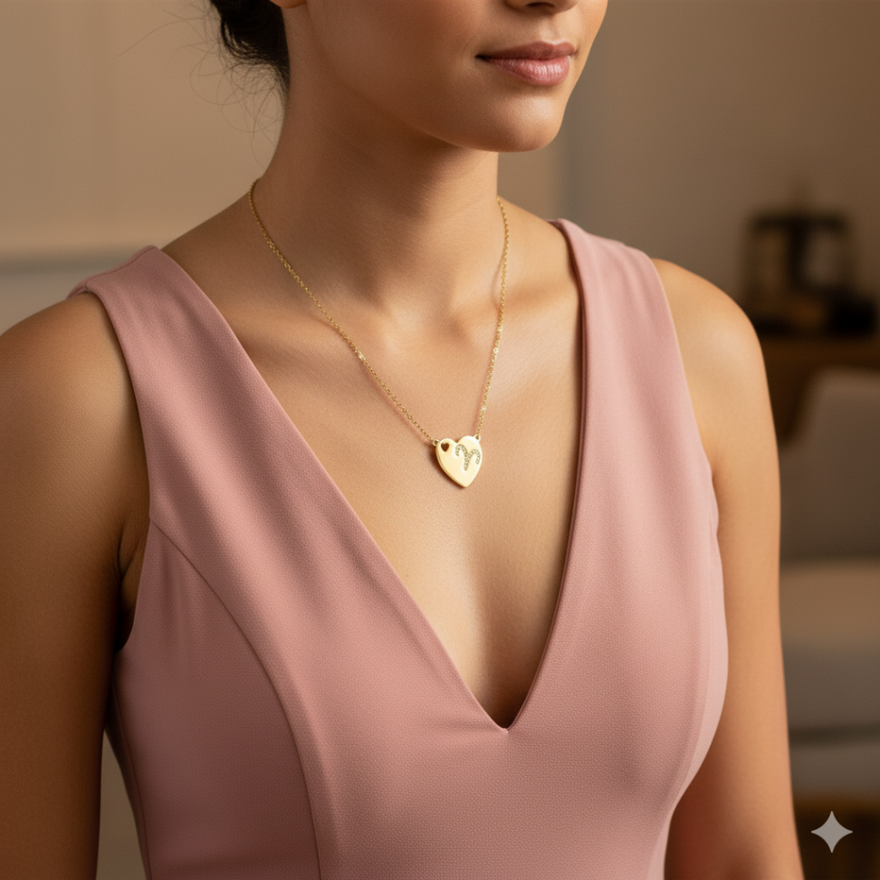 Colar coração signo - Áries - #2