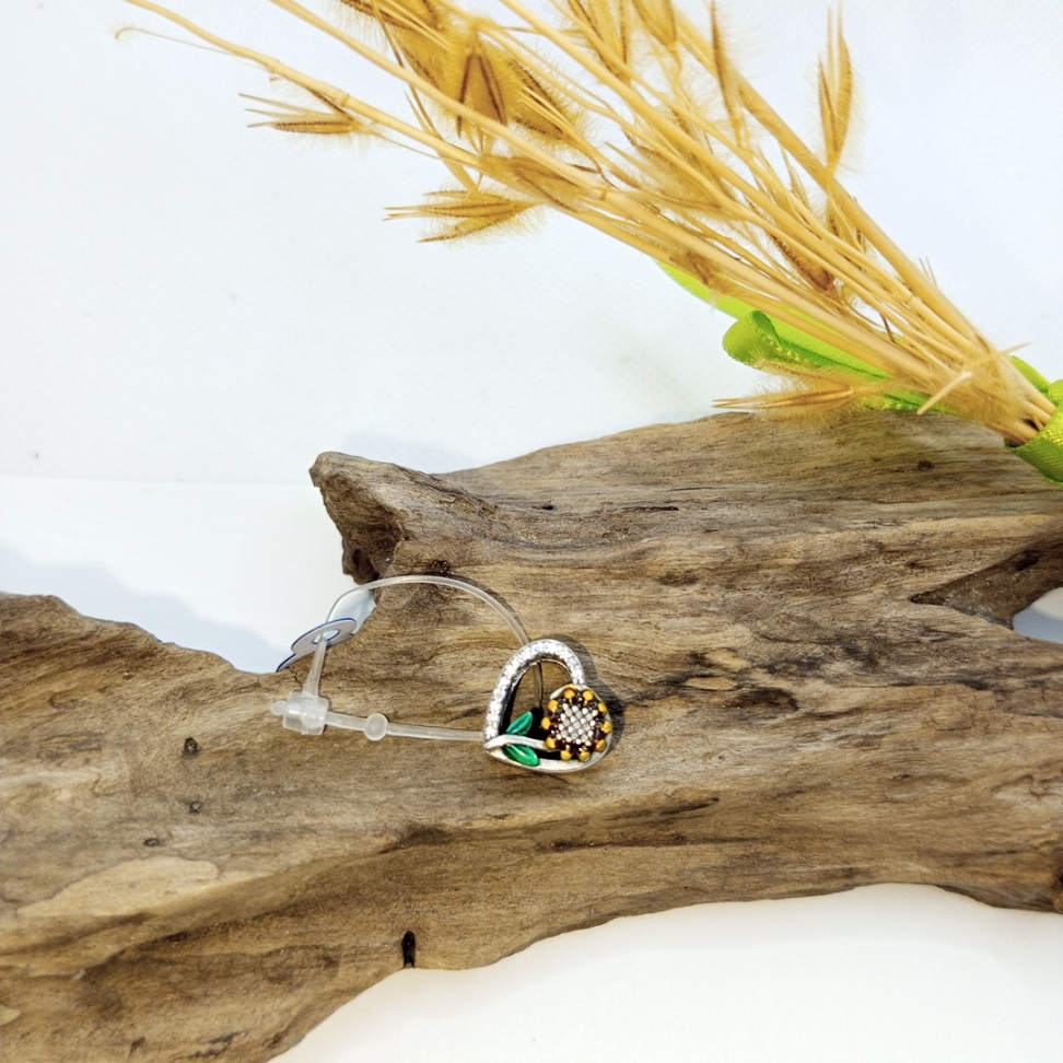 Berloque coração flor entremeio l - #2