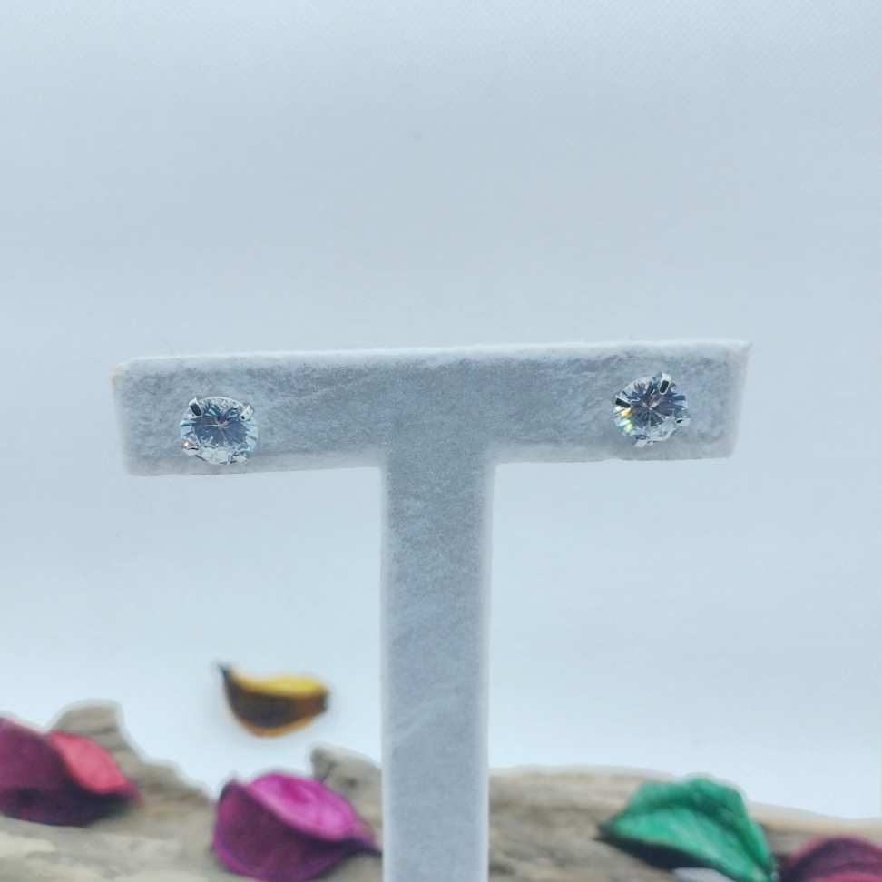 Brinco ponto de luz encanto ródio 8mm - #2