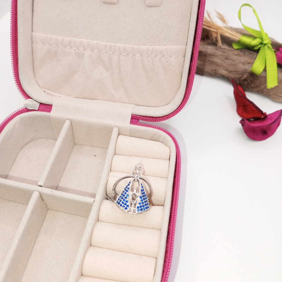 Anel de Nossa Senhora com manto azul cravejado - #4