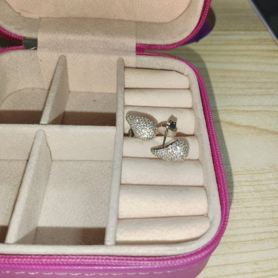 Brinco Gota Cravejada ródio - #3