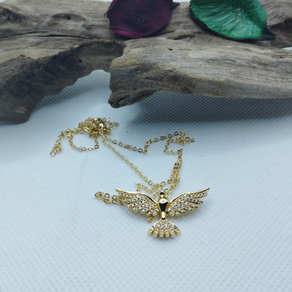 Colar Espirito Santo Folheado a ouro e zircônias - #2