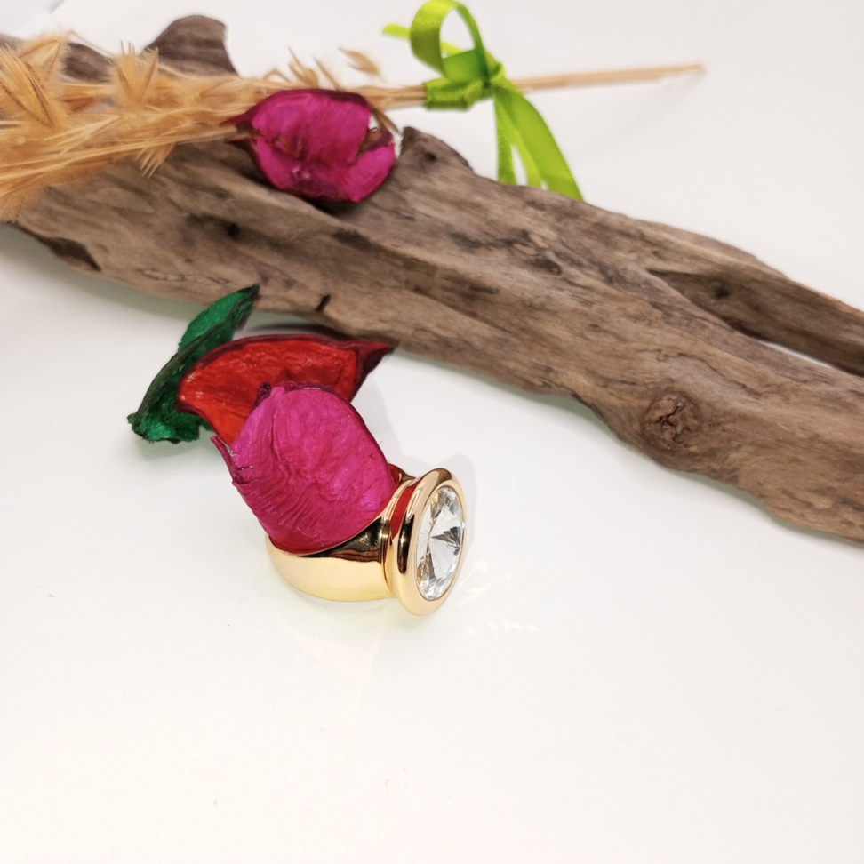 anel grosso com cristal grande - #3