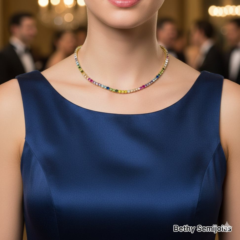 Colar Riviera colorido zircônias - #2