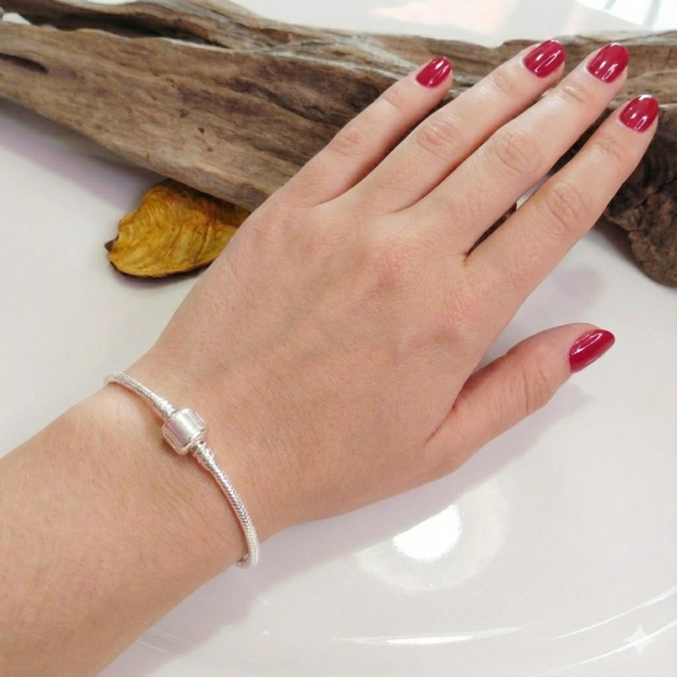 Pulseira berloque entremeio liso prata 925 - #1