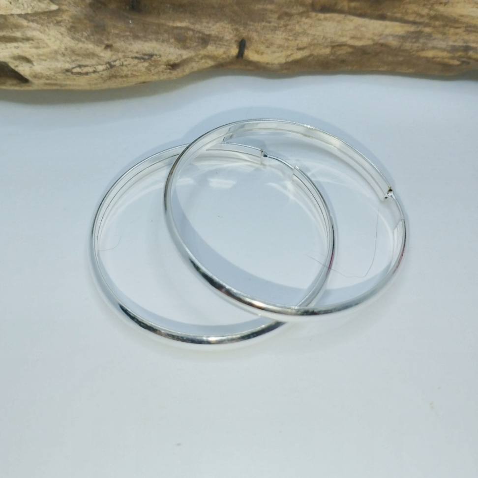 Argola lisa prata 925 4cmx4mm - #3